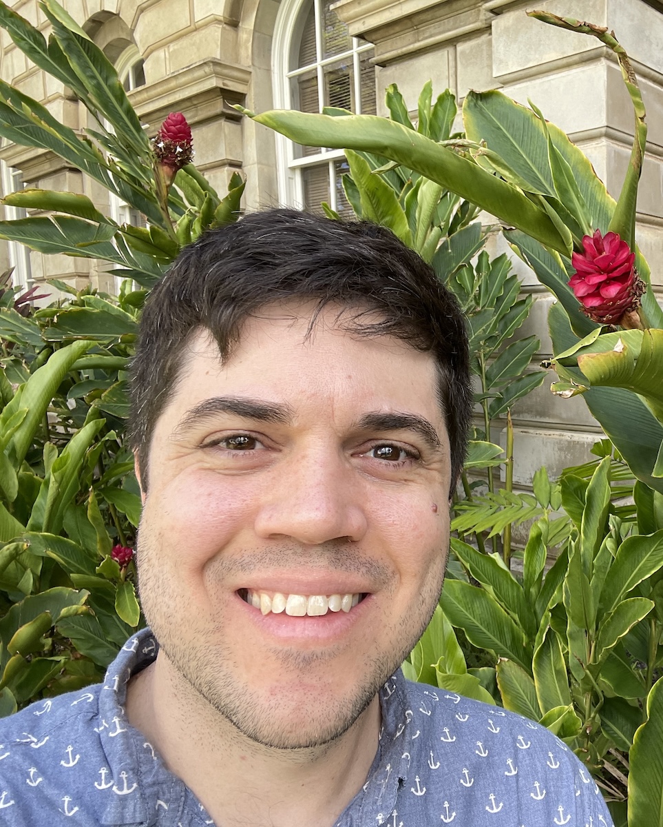 Dr. Stewart with some flowers